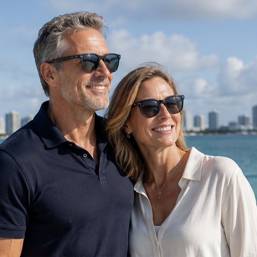 A couple enjoying an active, healthy lifestyle